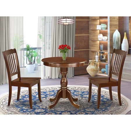 East West Furniture 3 Piece Eden Modern Dining Table Set - Mahogany ESDA3-MAH-W